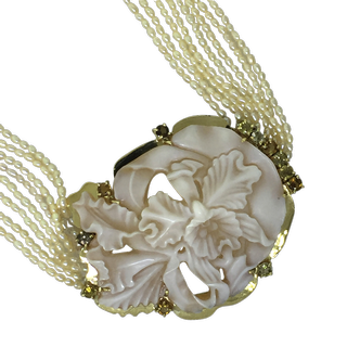 Cattleya dowiana orchid necklace